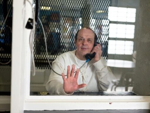 This handout image courtesy of the Innocence Project shows Robert Roberson photographed through plexiglass at the Texas Department of Criminal Justice Polunsky Unit in Livingston, Texas, on December 19, 2023